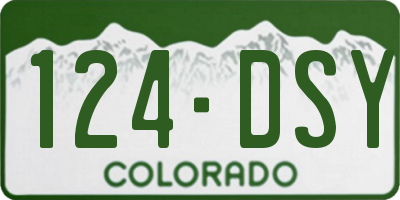 CO license plate 124DSY