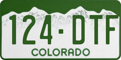 CO license plate 124DTF