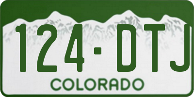 CO license plate 124DTJ