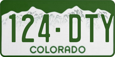 CO license plate 124DTY