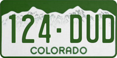 CO license plate 124DUD