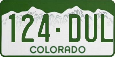 CO license plate 124DUL
