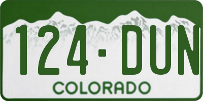 CO license plate 124DUN