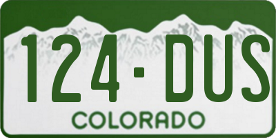 CO license plate 124DUS