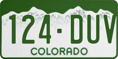 CO license plate 124DUV