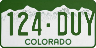 CO license plate 124DUY