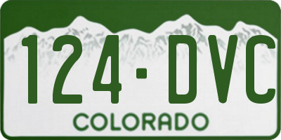 CO license plate 124DVC