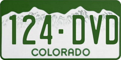 CO license plate 124DVD