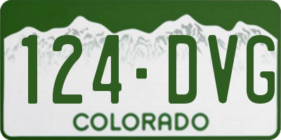 CO license plate 124DVG