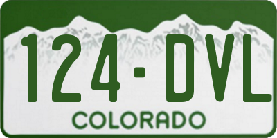 CO license plate 124DVL