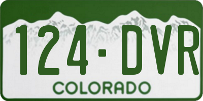 CO license plate 124DVR
