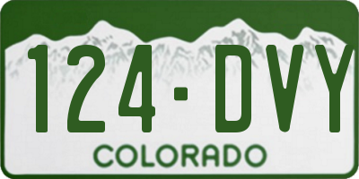 CO license plate 124DVY