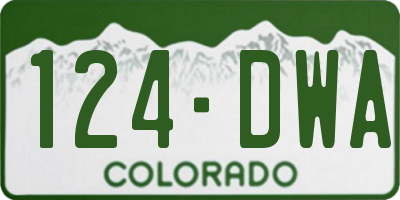 CO license plate 124DWA