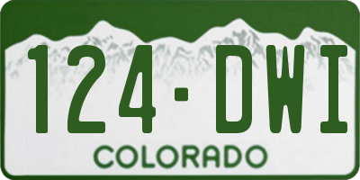 CO license plate 124DWI