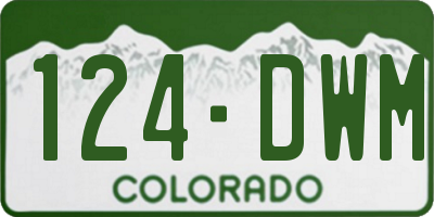 CO license plate 124DWM
