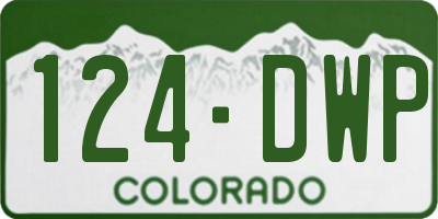 CO license plate 124DWP