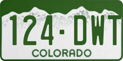 CO license plate 124DWT