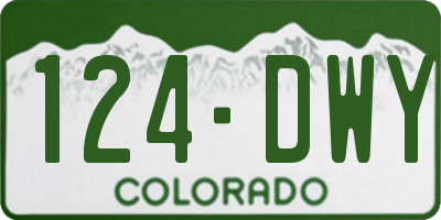 CO license plate 124DWY