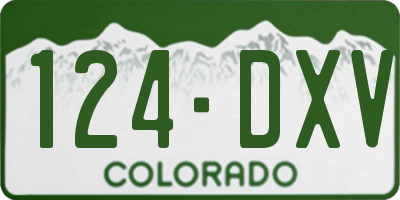 CO license plate 124DXV