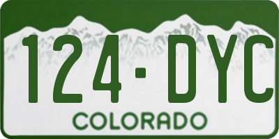 CO license plate 124DYC
