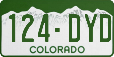 CO license plate 124DYD