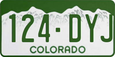 CO license plate 124DYJ