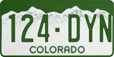 CO license plate 124DYN