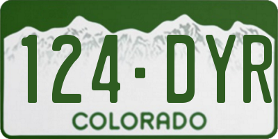 CO license plate 124DYR