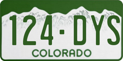CO license plate 124DYS