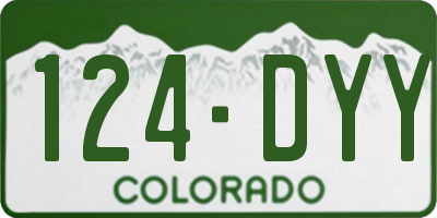 CO license plate 124DYY