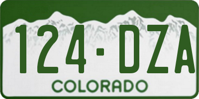 CO license plate 124DZA