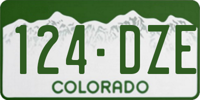 CO license plate 124DZE