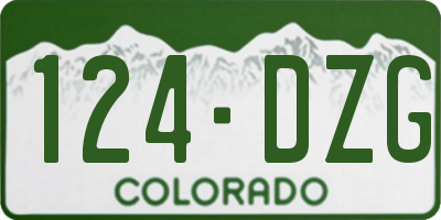 CO license plate 124DZG