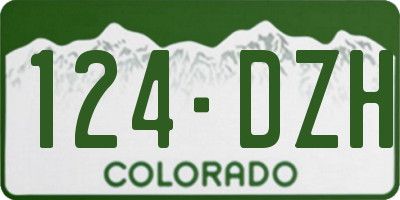 CO license plate 124DZH