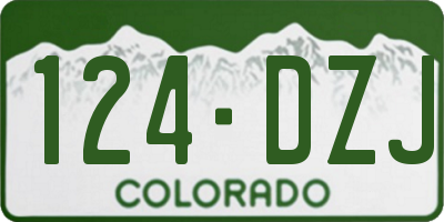 CO license plate 124DZJ