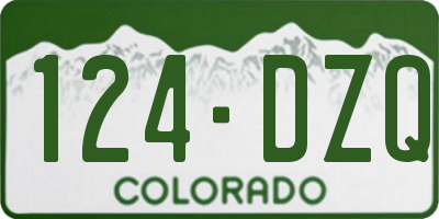 CO license plate 124DZQ
