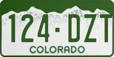CO license plate 124DZT
