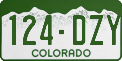 CO license plate 124DZY