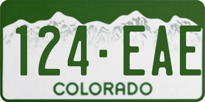 CO license plate 124EAE