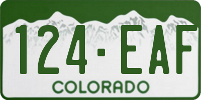 CO license plate 124EAF