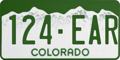 CO license plate 124EAR