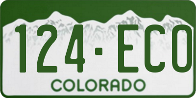 CO license plate 124ECO