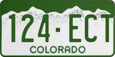 CO license plate 124ECT