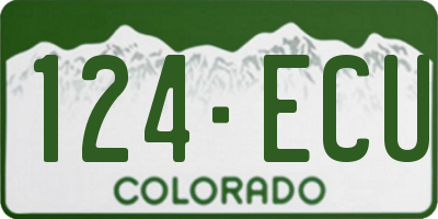 CO license plate 124ECU