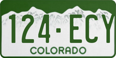 CO license plate 124ECY