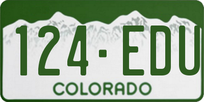CO license plate 124EDU