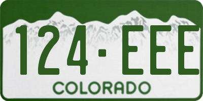 CO license plate 124EEE