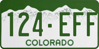 CO license plate 124EFF