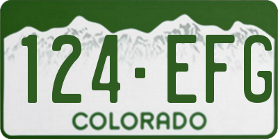 CO license plate 124EFG