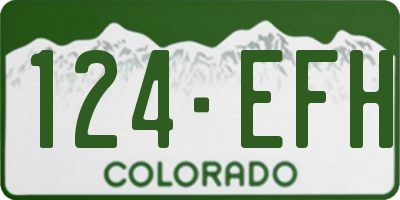CO license plate 124EFH